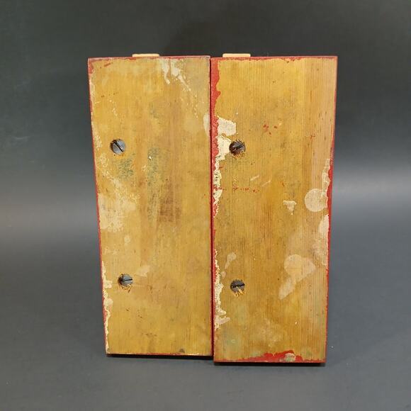 2 Hand Made Wooden Book Ends, Pair of Vtg Elephant Shaped Wood Shelf Sitters - Picture 6 of 7